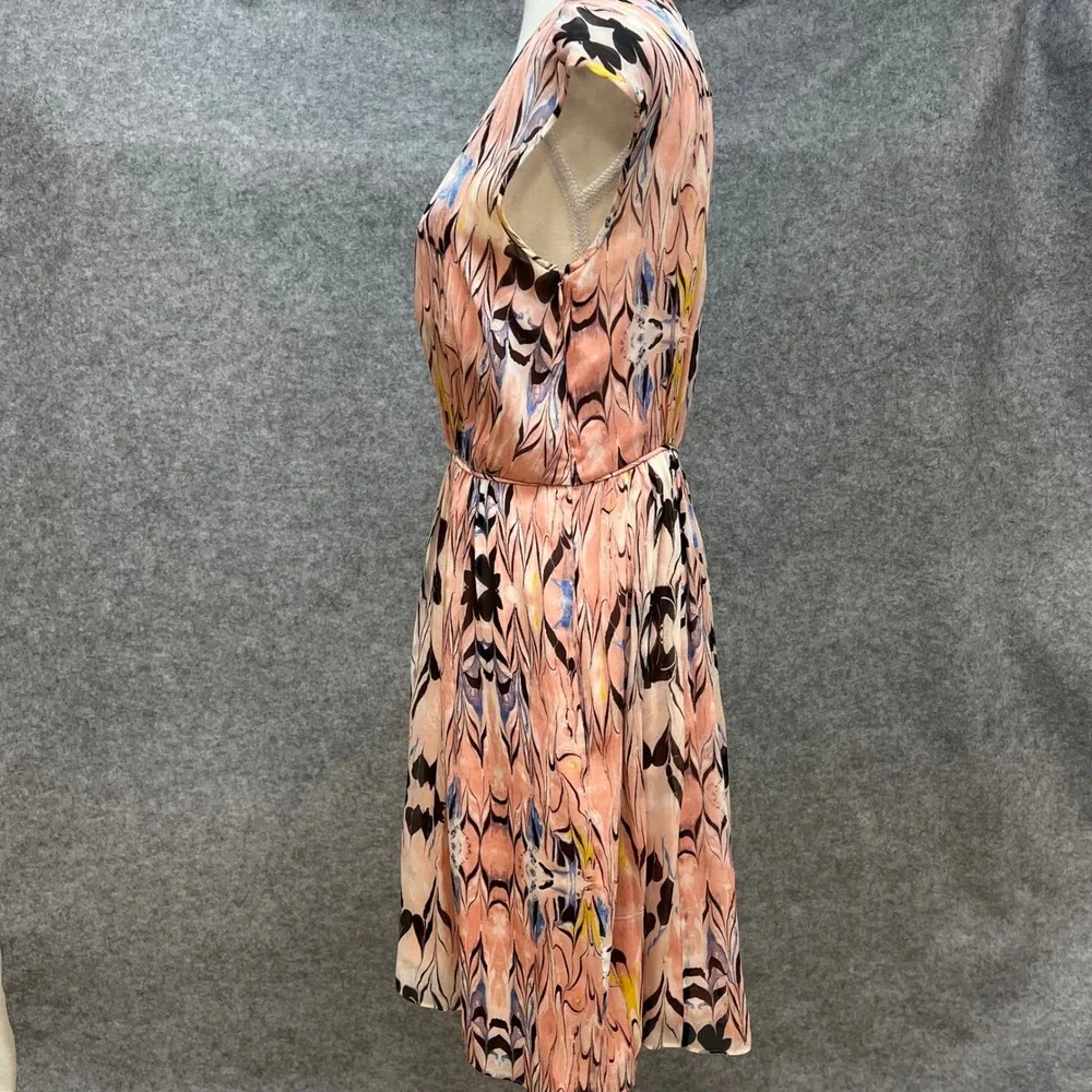 J Crew 100% Silk Outside Butterfly Wing Flutter Sleeve Artsy Dress Spring Size 6